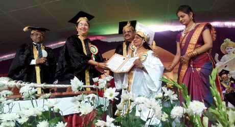 Ms. Madhu Singhal was honored with an honorary Doctorate, “Doctor of Literature” by Karnataka State Women’s University, Vijayapura