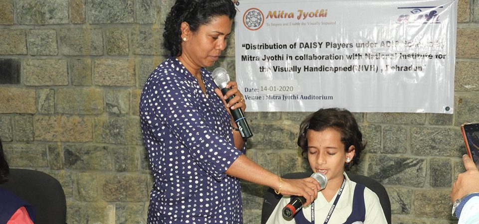 Mitra Jyothi in collaboration with National Institute for the Visually Handicapned.