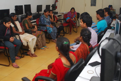 Typical Computer training center at Mitra Jyothi