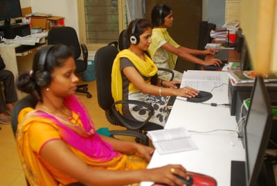 Typical Computer training center at Mitra Jyothi