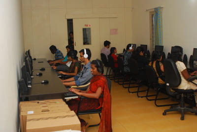 Typical Computer training center at Mitra Jyothi
