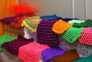 Basic craft work like sewing, basket making, envelope making and handicraft work training program at Mitra Jyothi.