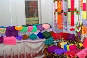 Basic craft work like sewing, basket making, envelope making and handicraft work training program at Mitra Jyothi