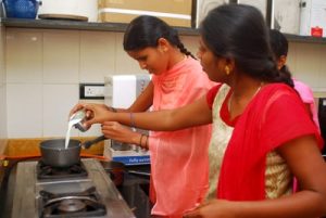 Basic home management skills from identification of grains and spices to cooking safely with fire
