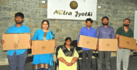 Saksham Provides Laptops to Mitra Jyothi Students