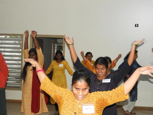 A group of people is participating in fitness classes.