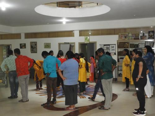 A group of people is participating in fitness classes.