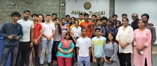 Group Photo with Students from Atria University at Mitra Jyothi.
