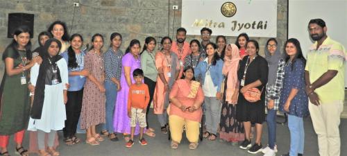 A group photo with members of the Kerala Federation of the Blind, Thiruvananthapuram.