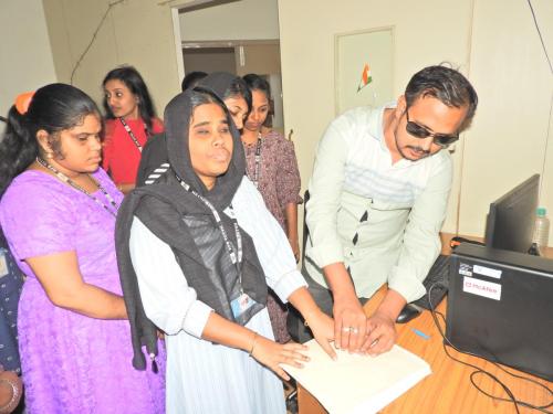 Members of the Kerala Federation of the Blind, Thiruvananthapuram